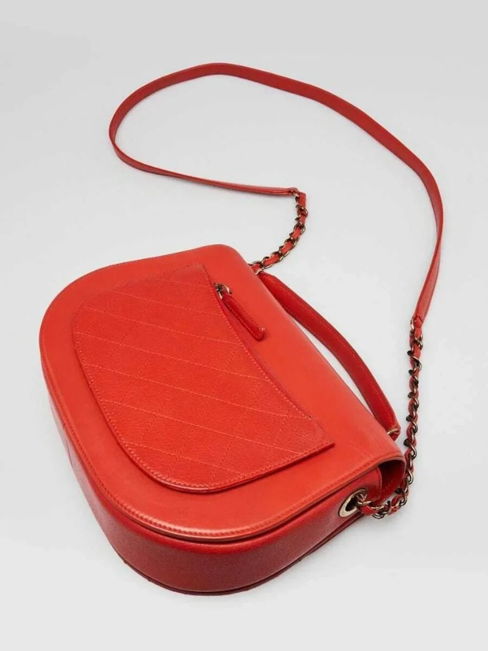 Chanel Red Leather Coco Curve Crossbody Bag